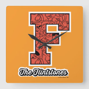 Die Steine   Monogramm im Kollegialstil Quadratische Wanduhr