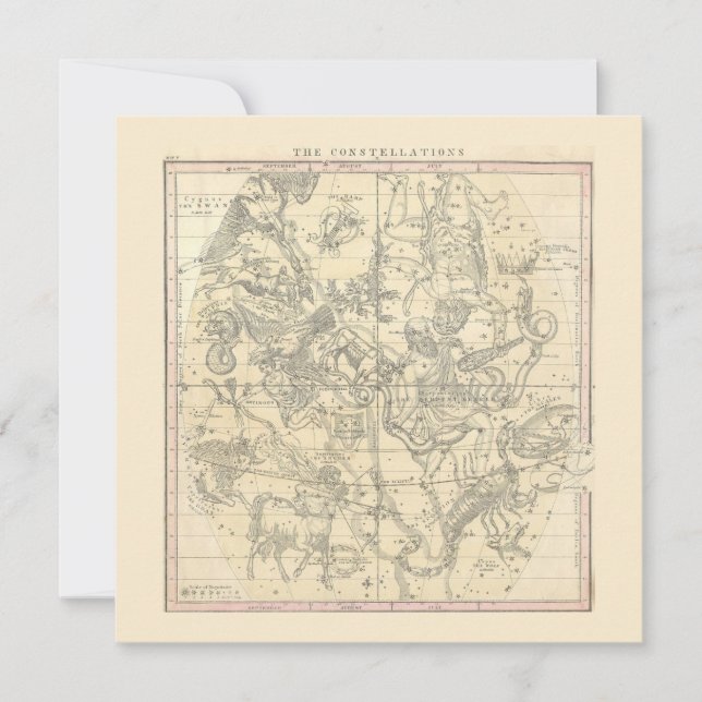 Die Sternbilder (Juli, August, September) Einladung (Vorderseite)