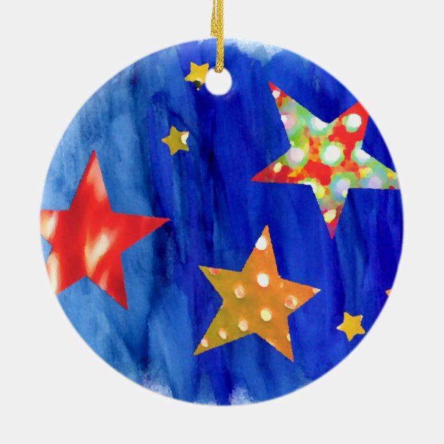 Die Sterne in der hellen Keramik Ornament (Hinten)
