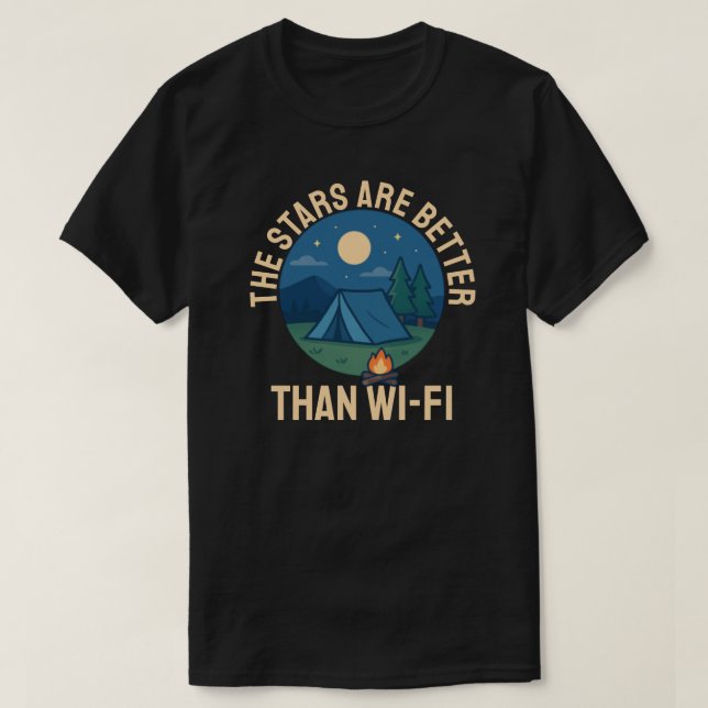 Die Sterne sind besser als WLAN T-Shirt (Design vorne)