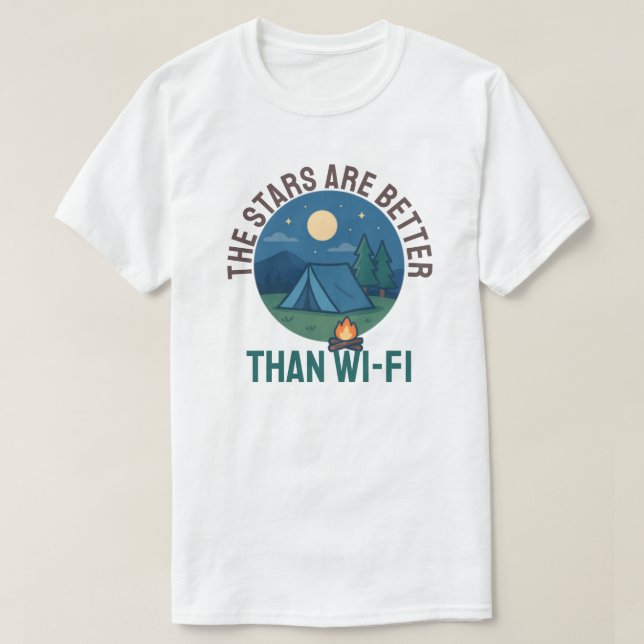 Die Sterne sind besser als WLAN T-Shirt (Design vorne)