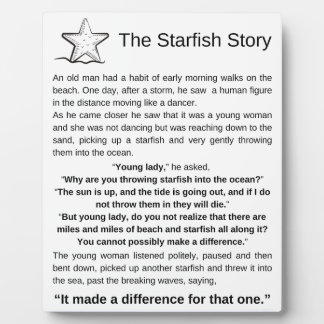 Die Sternengeschichte. Starfish Gedicht. Fotoplatte
