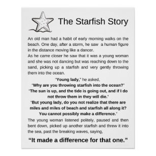 Die Sternengeschichte, Starfish Gedicht. Poster