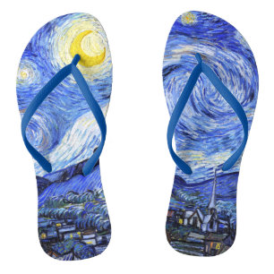 Die sternenklare Nacht durch Van Gogh Flip Flops