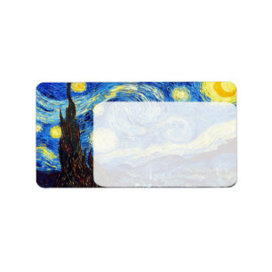 Die sternenklare Nacht durch Vincent van Gogh 1889 Adressaufkleber
