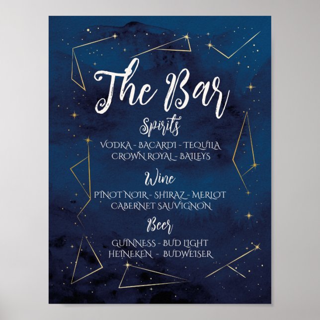 Die Sternenkonstellationen der Bar Wedding Poster (Vorne)