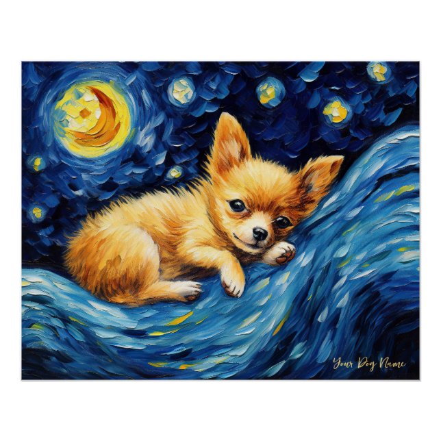 Die Sternennacht - Chihuahua Dog 003 - Qian wan Go Poster (Vorderseite)