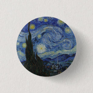 Die Sternennacht, Ölmalerei, Vincent Van Gogh Button