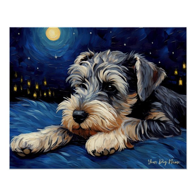 Die Sternennacht - Schnauzer Dog 001 - Qian wan Go Poster (Vorderseite)