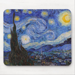 Die Sternennacht: Stadt Saint Remy von Vincent Van Mousepad