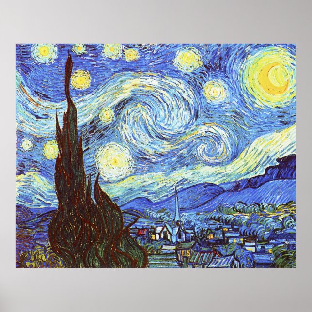 Die Sternennacht, Vincent van Gogh Poster (Vorne)
