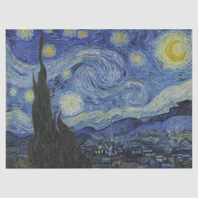 Die Sternennacht, Vincent Van Gogh Seidenpapier (Vorderseite)