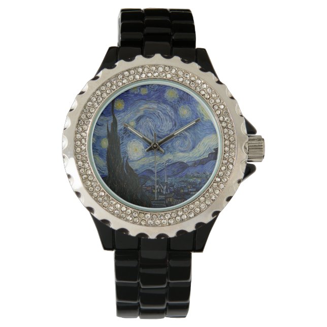 Die Sternennacht von Van Gogh Armbanduhr (Vorderseite)