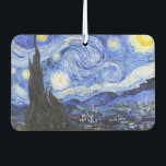 Die Sternennacht von Van Gogh Autolufterfrischer<br><div class="desc">Ölgemälde des niederländischen Meisters Vincent Van Gogh (1853-1890), wahrscheinlich sein berühmtestes Gemälde, malte Van Gogh 1889 aus dem Gedächtnis "Die Sternennacht", während er sich in einem Asyl in Frankreich aufhielt, wo er sich auf Depressionen hin kontrollierte. Die Szene zeigt den Blick aus seinem Schlafzimmerfenster. Im Gemälde befinden sich der Mond,...</div>