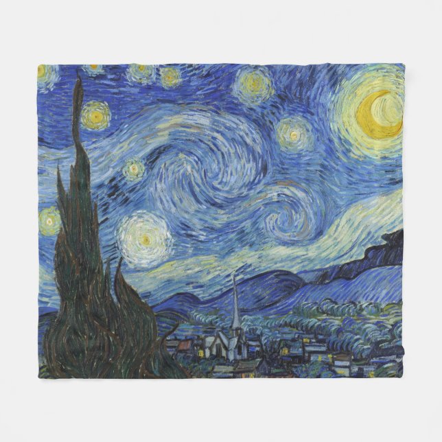 Die Sternennacht von Van Gogh Fleecedecke (Vorderseite (Horizontal))