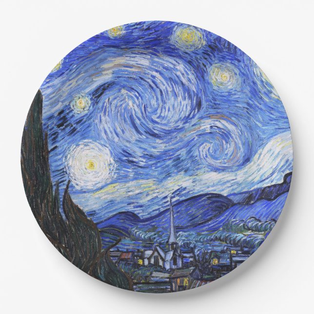 Die Sternennacht von Van Gogh Pappteller (Vorderseite)