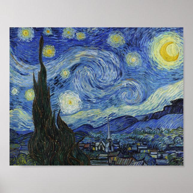 Die Sternennacht von Van Gogh Poster (Vorne)