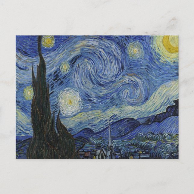 Die Sternennacht von Van Gogh Postkarte (Vorderseite)