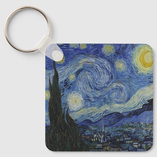Die Sternennacht von Van Gogh Schlüsselanhänger (Vorderseite)