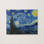 Die Sternennacht von Vincent van Gogh<br><div class="desc">The Starry Night,  1889 von Vincent van Gogh. Es zeigt den Blick von der Ostwand seines Asylzimmers in Saint-Rémy-de-Provence,  kurz vor Sonnenaufgang,  mit der Ergänzung eines imaginären Dorfes.</div>