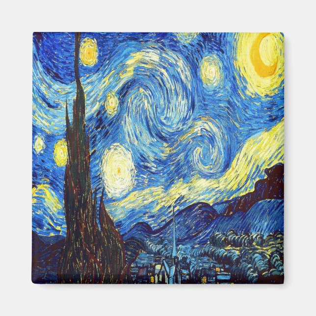 Die Sternennacht von Vincent van Gogh 1889 Magnet (Vorne)