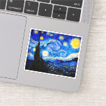 Die Sternennacht von Vincent Van Gogh Aufkleber<br><div class="desc">Die Sternennacht von Vincent Van Gogh. Das ist ein altes Meisterwerk des niederländischen Meisters Vincent Van Gogh. Dieses schöne Bild hat eine schöne,  lebendige,  gesättigte Farbe. Vincent Van Gogh war ein niederländischer Postimpressionist. Dieses Bild ist öffentlich</div>