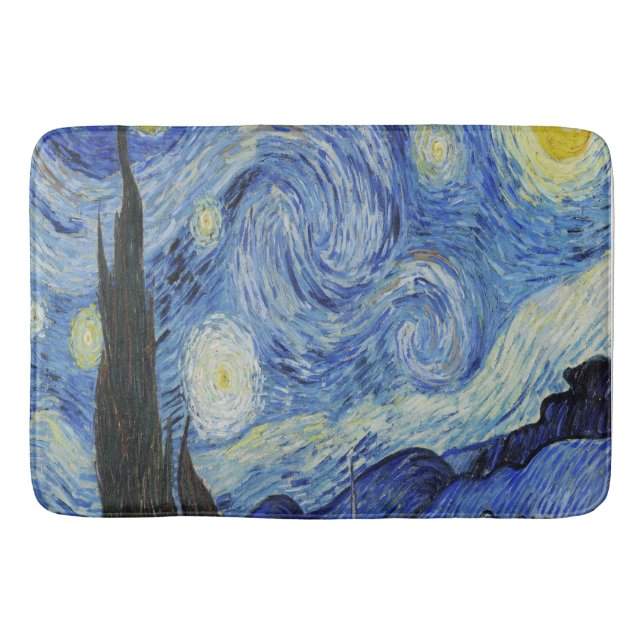 Die Sternennacht von Vincent Van Gogh Badematte (Vorderseite)