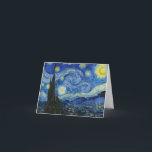 Die Sternennacht von Vincent van Gogh Dankeskarte<br><div class="desc">The Starry Night, 1889 von Vincent van Gogh. Es zeigt den Blick von der Ostwand seines Asylzimmers in Saint-Rémy-de-Provence, kurz vor Sonnenaufgang, mit der Ergänzung eines imaginären Dorfes.</div>