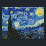 Die Sternennacht von Vincent van Gogh Fotodruck<br><div class="desc">The Starry Night,  1889 von Vincent van Gogh. Es zeigt den Blick von der Ostwand seines Asylzimmers in Saint-Rémy-de-Provence,  kurz vor Sonnenaufgang,  mit der Ergänzung eines imaginären Dorfes.</div>