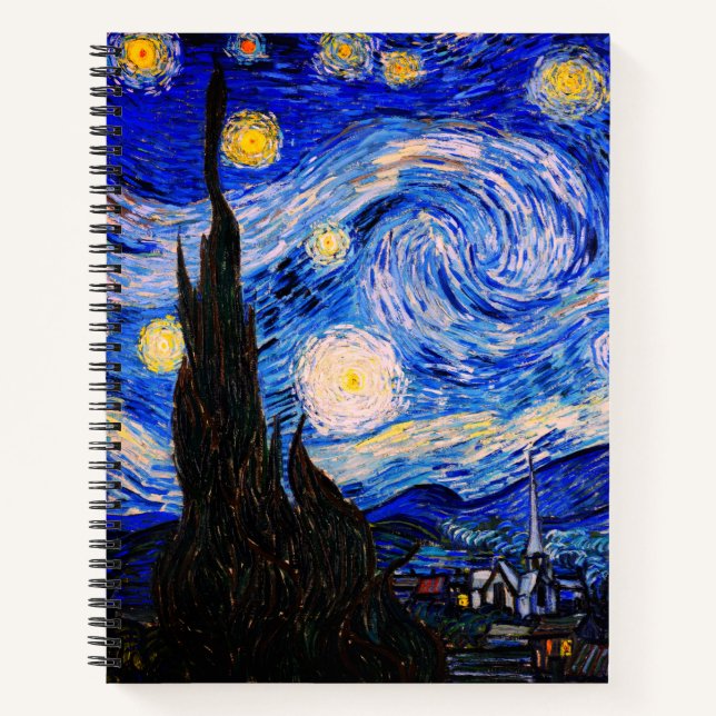 Die Sternennacht von Vincent Van Gogh Notizbuch (Vorderseite)