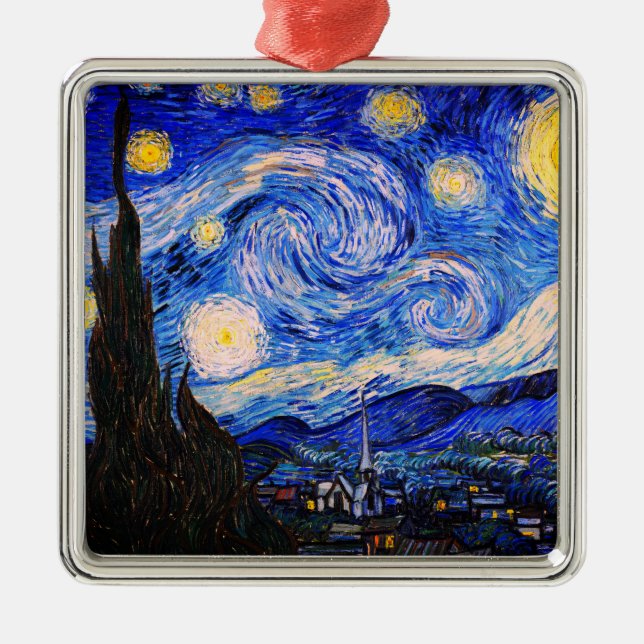 Die Sternennacht von Vincent Van Gogh Ornament Aus Metall (Vorne)