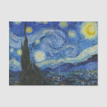 Die Sternennacht von Vincent van Gogh Seidenpapier<br><div class="desc">The Starry Night, 1889 von Vincent van Gogh. Es zeigt den Blick von der Ostwand seines Asylzimmers in Saint-Rémy-de-Provence, kurz vor Sonnenaufgang, mit der Ergänzung eines imaginären Dorfes.</div>