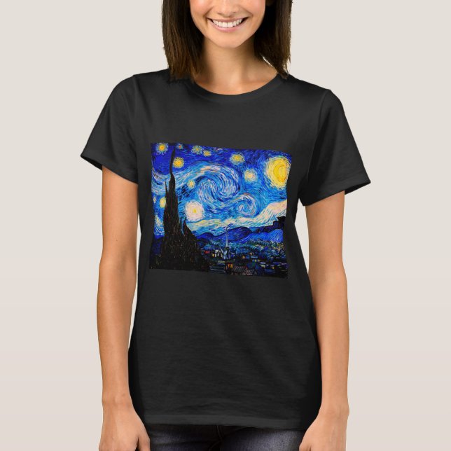 Die Sternennacht von Vincent Van Gogh T-Shirt (Vorderseite)
