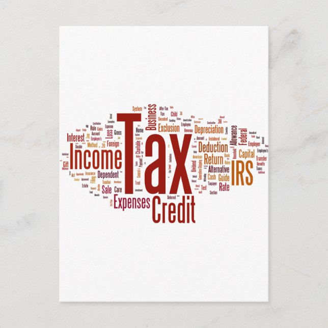 Die Steuersaison ist da Postkarte (Vorderseite)