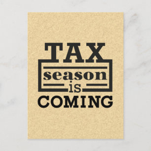 Die Steuersaison kommt Postkarte