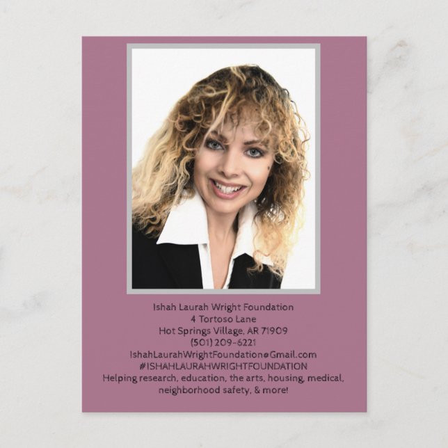 Die Stiftung Ishah Laurah Wright Einladungspostkarte (Vorderseite)