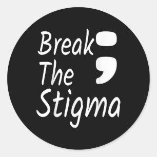Die Stigma Semicolon Suizidprävention durch Krieg Runder Aufkleber