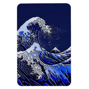 Die Stile der Chromfaser der Great Hokusai Wave Magnet