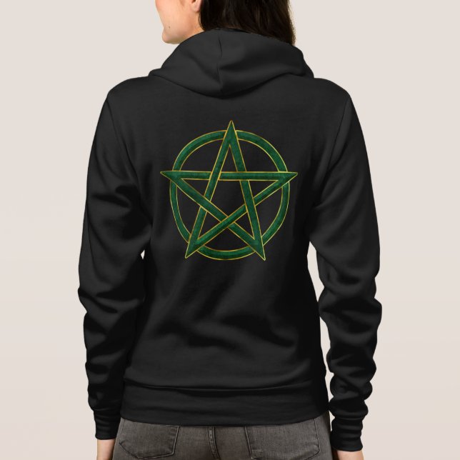 Die Stille der Natur: SmaragdPentagram Hoodie (Rückseite)