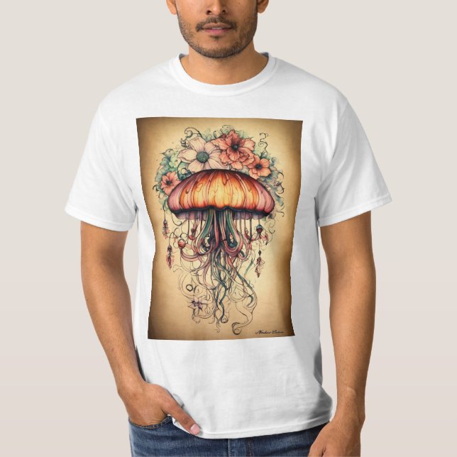Die Stille des T - Shirt der verzaubernden Qualle (Vorderseite)