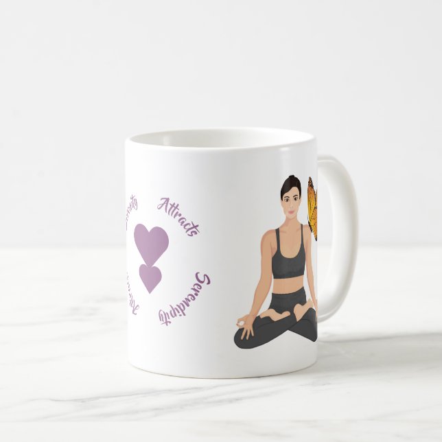Die Stille zieht die Liebe des Serendipity Yoga Bu Kaffeetasse (VorderseiteRechts)