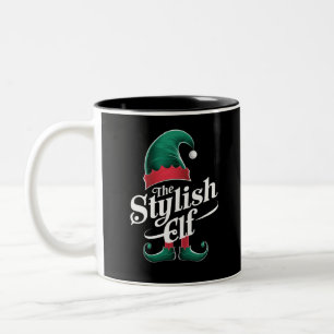 Die stilvolle Elf-Gruppe passt zu Weihnachten der Zweifarbige Tasse