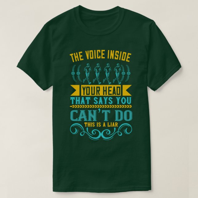 Die Stimme im Kopf ist ein Lügner T-Shirt (Design vorne)