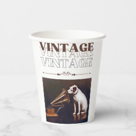 Die Stimme seines Meisters Vintag gestapelt Pappbecher