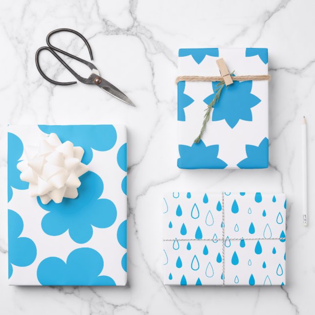 Die Stimmung ist blau. Packpapier Blätter Set (Vorderseite)