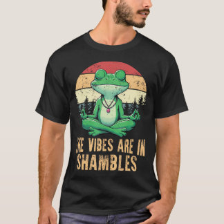 Die Stimmung Ist Im Eimer Retro Lustiger Frosch Yo T-Shirt