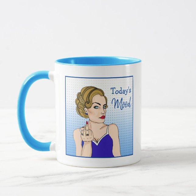 Die Stimmung von heute, Retro Lady Drehe den Vogel Tasse (Links)