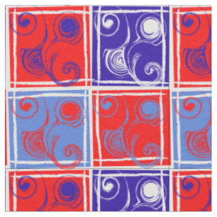 Die Stoffe Rot, Weiß und Blau des Designers nach S