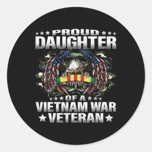 Die stolze Tochter eines Veteranen Mil aus Vietnam Runder Aufkleber