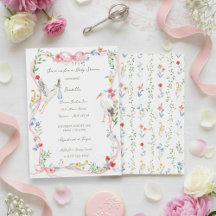 Die Storch-Erbstück-Rose- und Band-Baby-Party